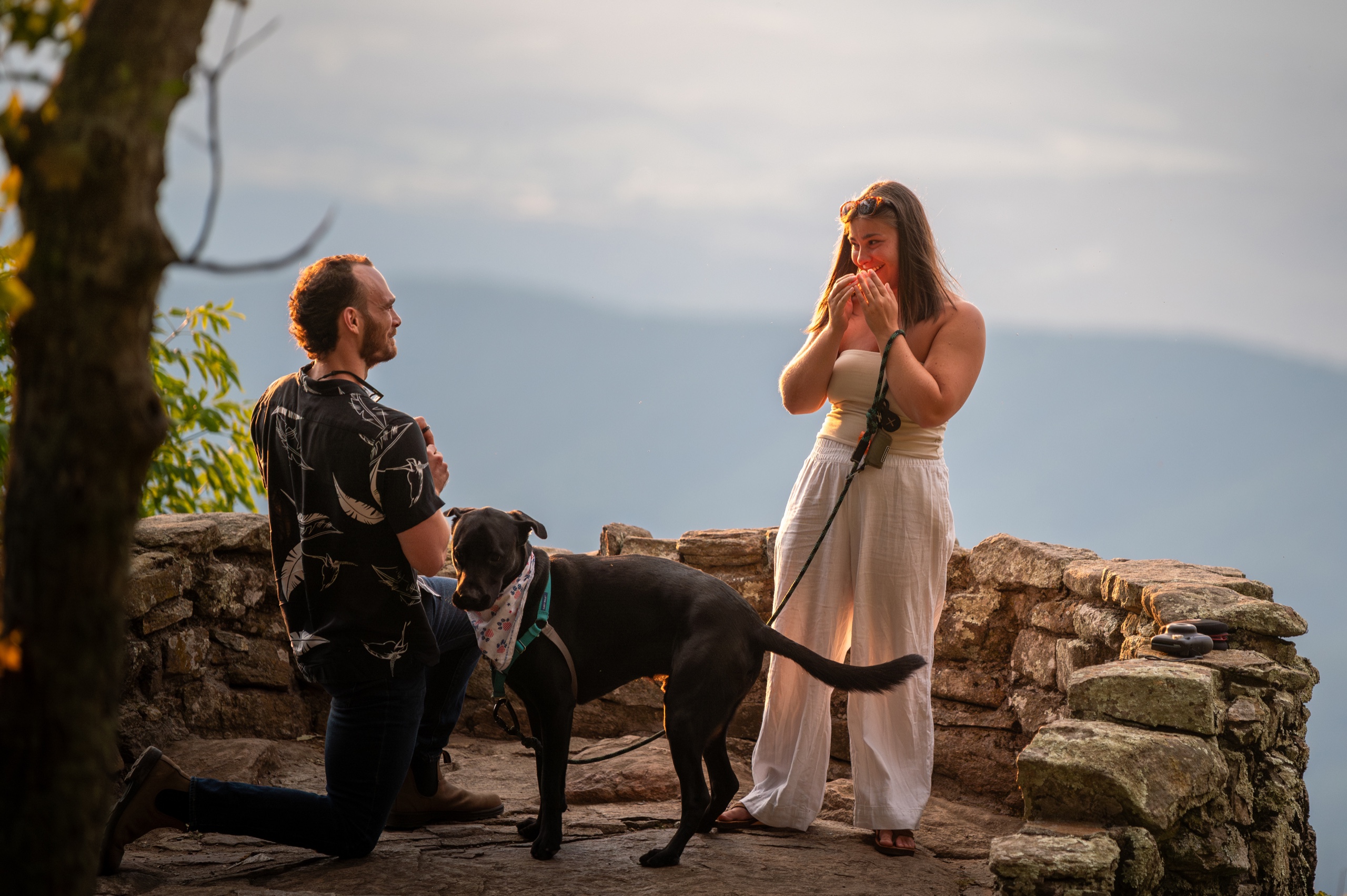 Engagement portrait with a soft candid mood